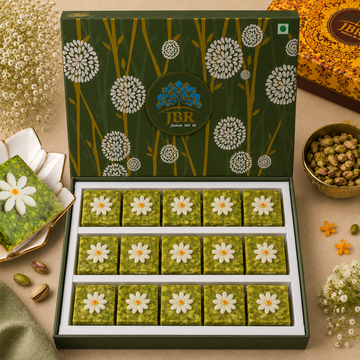 Badam Pista Barfi Square With Flower