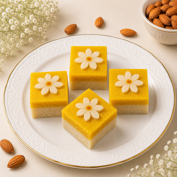 Durangi Badam Barfi Square With Flower