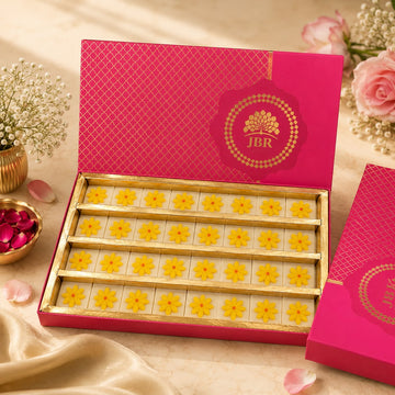 Kaju Barfi Square With Flower