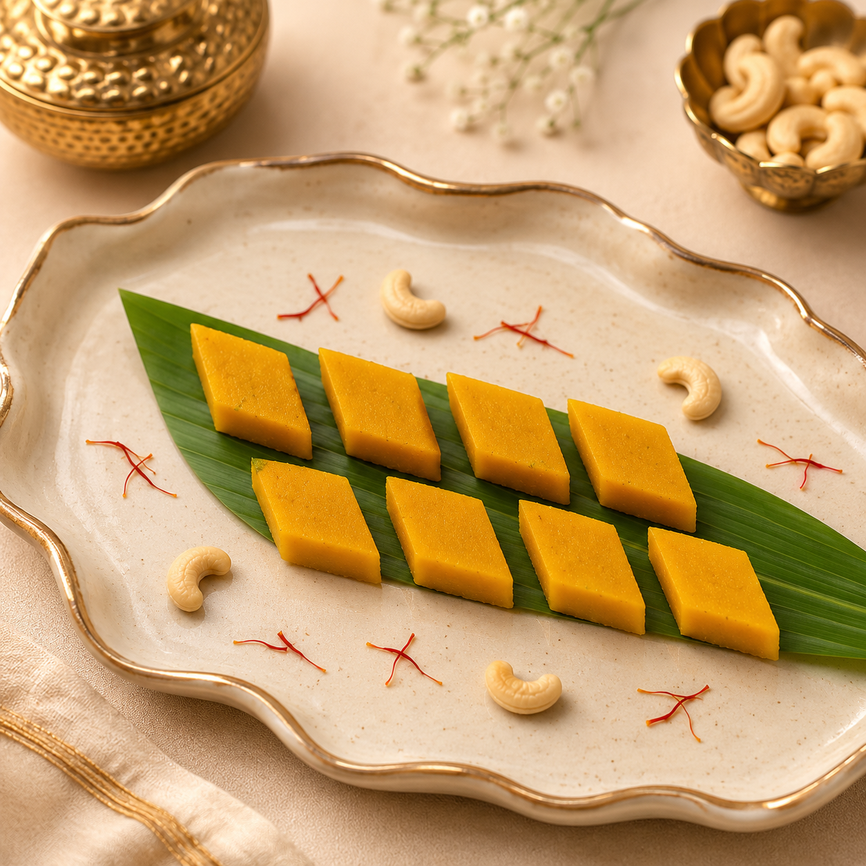 Cocktail Kaju Kesar  Barfi