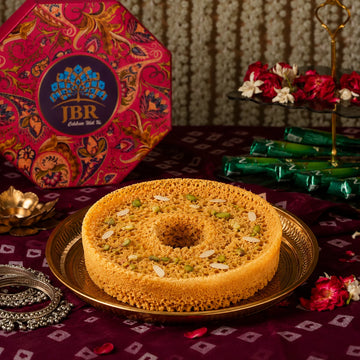 Large Ghevar – 8 Inch kesar