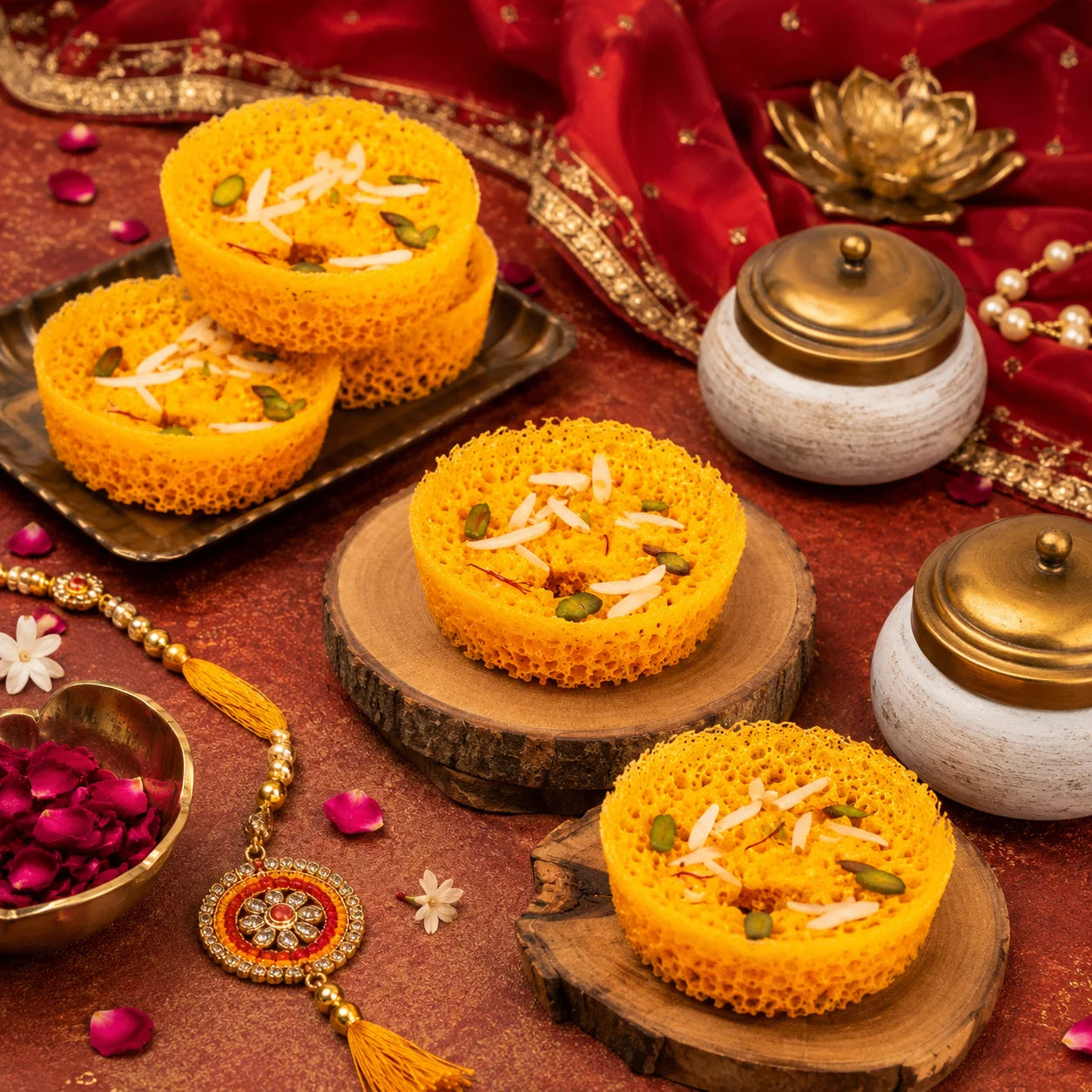 Regular Ghevar – 3 Inch kesar